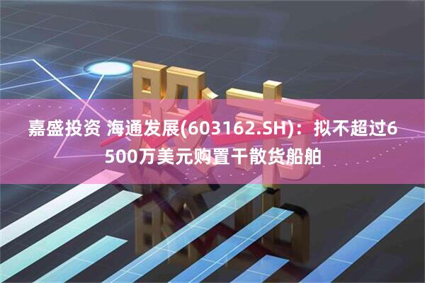 嘉盛投资 海通发展(603162.SH)：拟不超过6500万美元购置干散货船舶